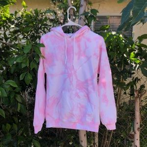 Cotton candy pink Tie Dye Hoodie
